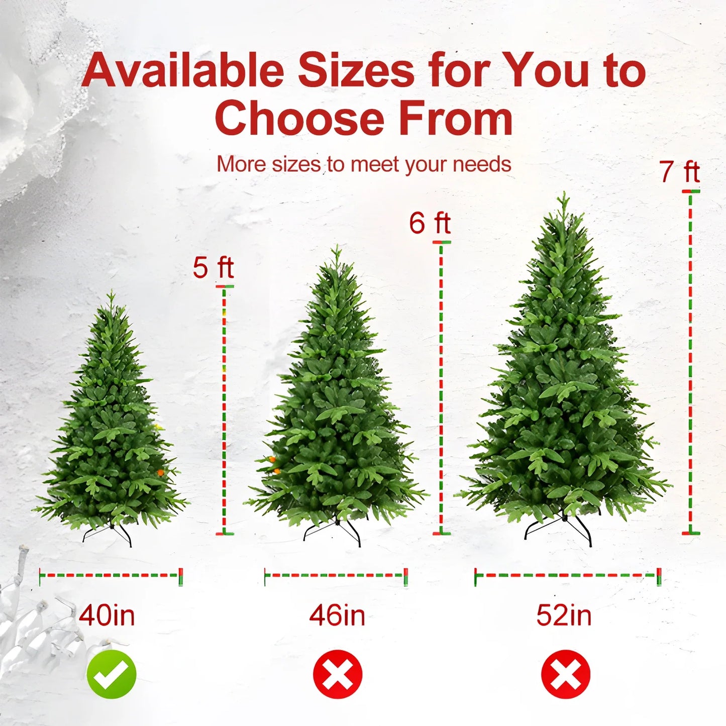 5ft / 6ft / 7ft Pre-lit Artificial Christmas Tree Automatic Open PE/PVC Mixed Flocking Xmas Tree LEDS Lights Xmas Ornaments