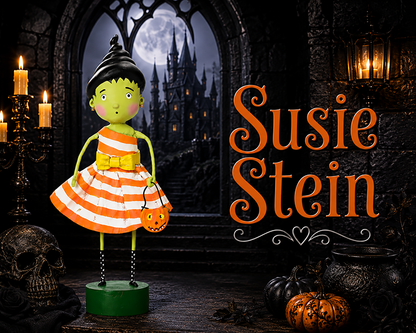 Susie Stein Halloween Figurine by Lori Mitchell — 8-Inch Poly Resin Folk Art Collectible