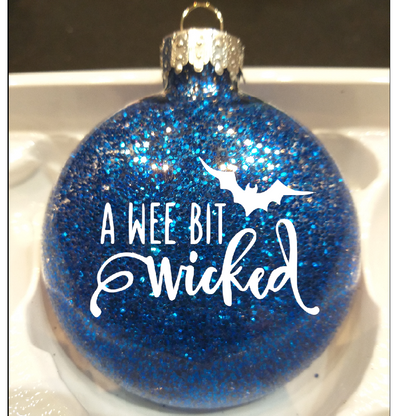 Wee Bit Wicked Glitter Christmas Ornament Shatterproof Horror Halloween Metaphysical