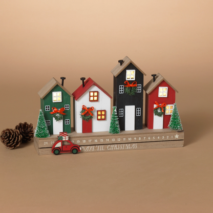 10.75-Inch Lighted Row House Countdown Calendar