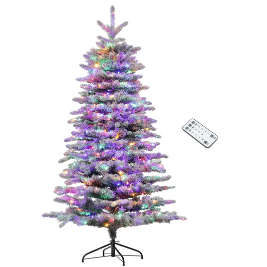 HOMCOM 6.5 ft Pre-Lit Mountain Pine Artificial Christmas Tree