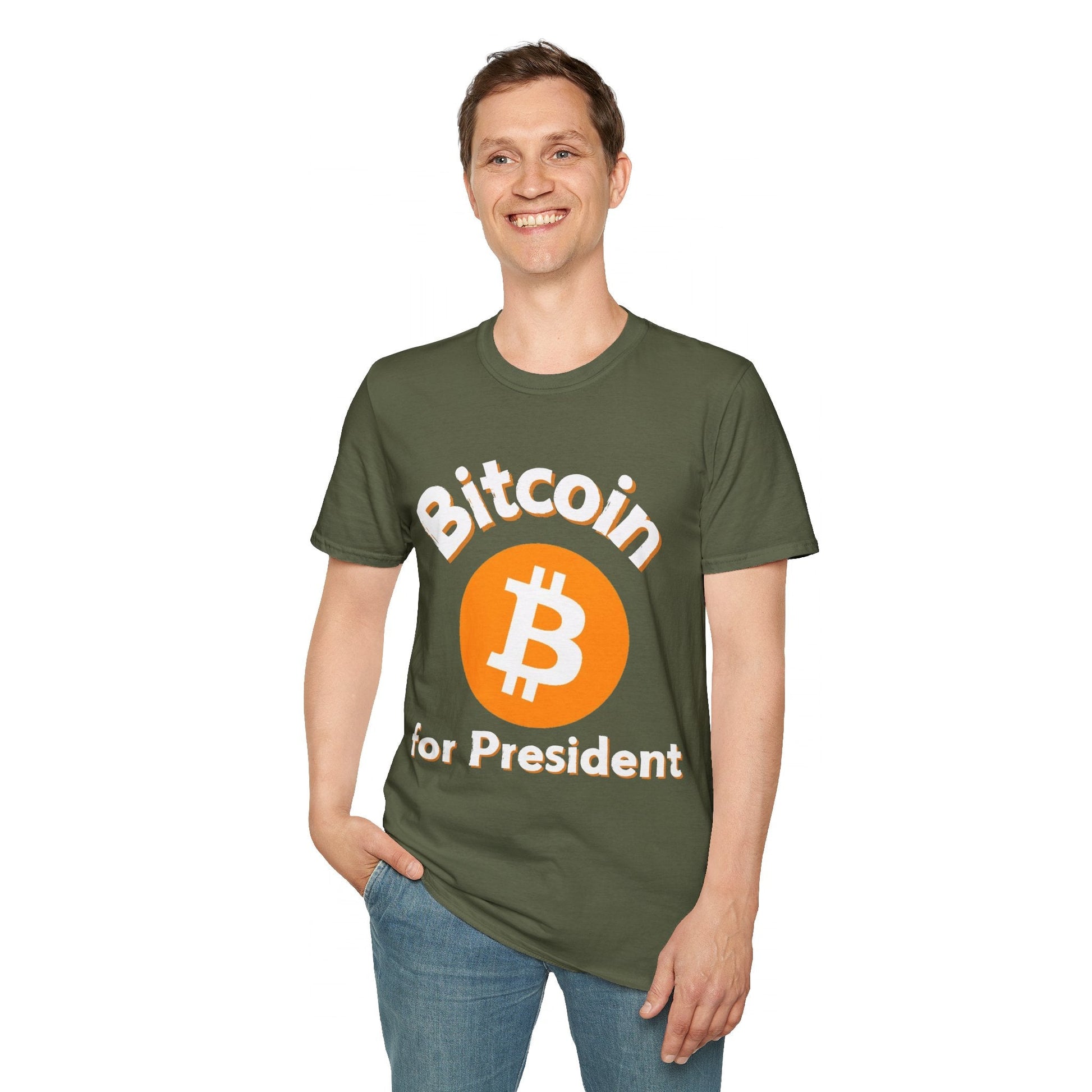 Bitcoin (BTC) for President DKcolors Unisex T-Shirt by cypherpunkgear – cypherpunkgear.com | Cypherpunk Merch