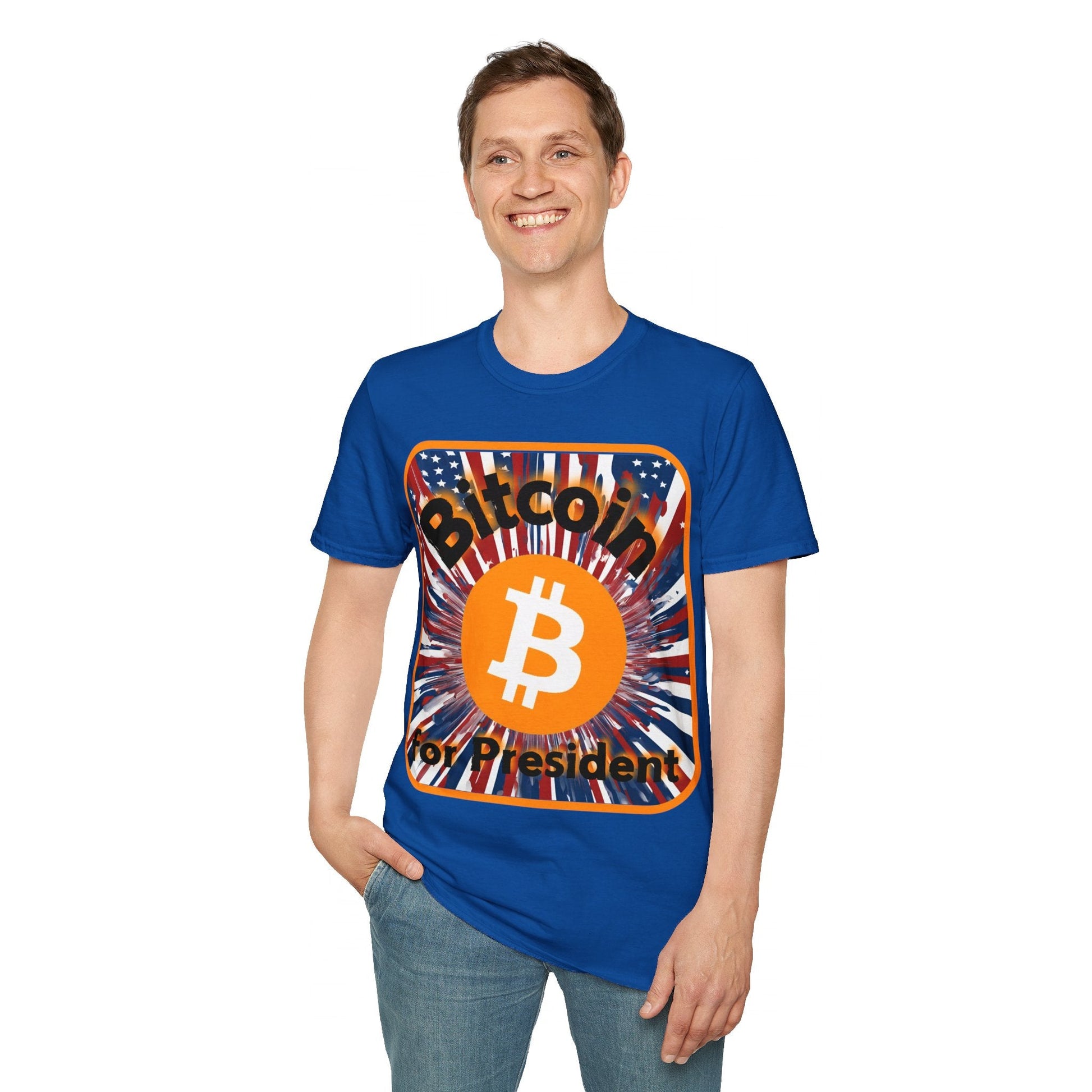 Bitcoin (BTC) for President USA DKcolors Unisex T-Shirt by cypherpunkgear – cypherpunkgear.com | Cypherpunk Merch