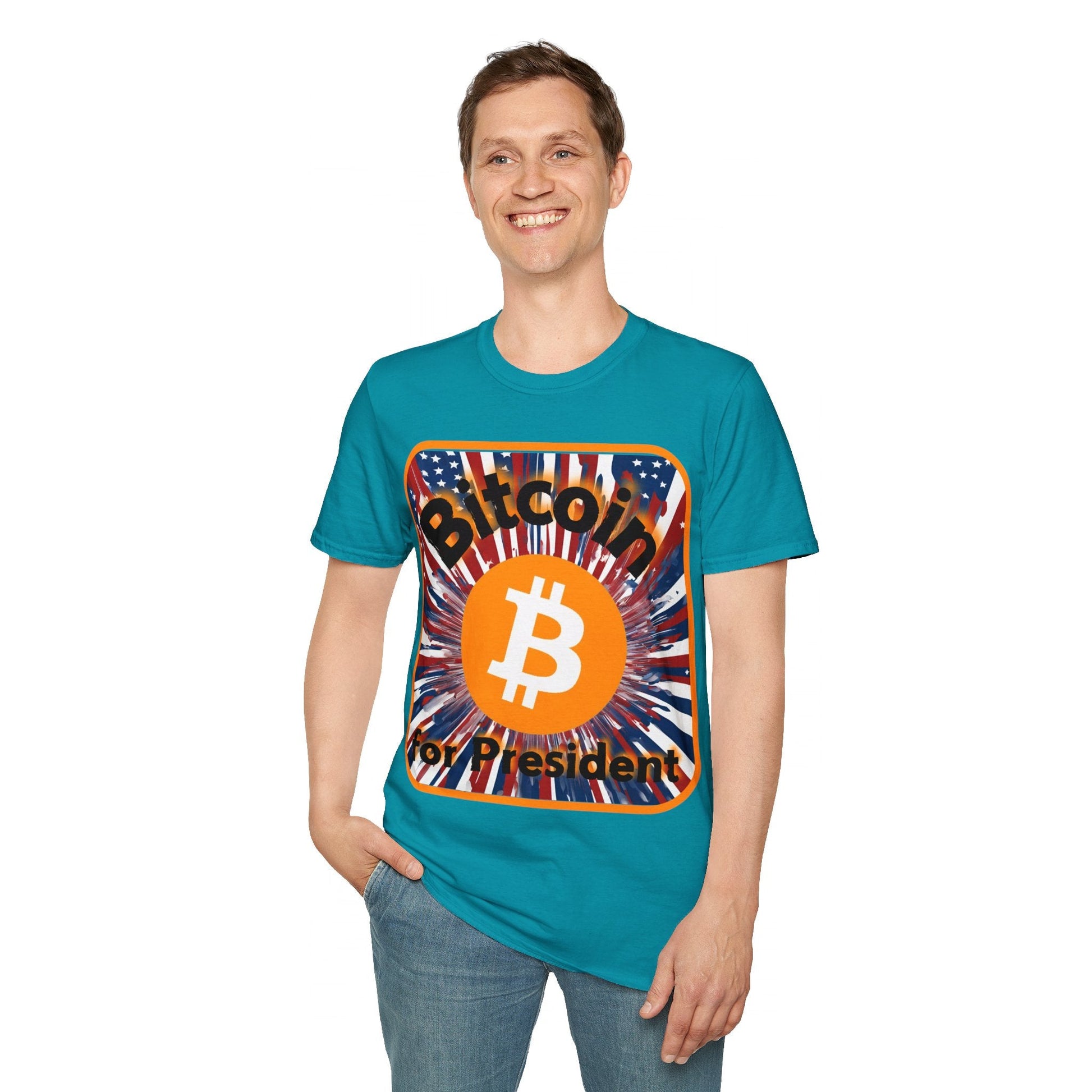 Bitcoin (BTC) for President USA DKcolors Unisex T-Shirt by cypherpunkgear – cypherpunkgear.com | Cypherpunk Merch