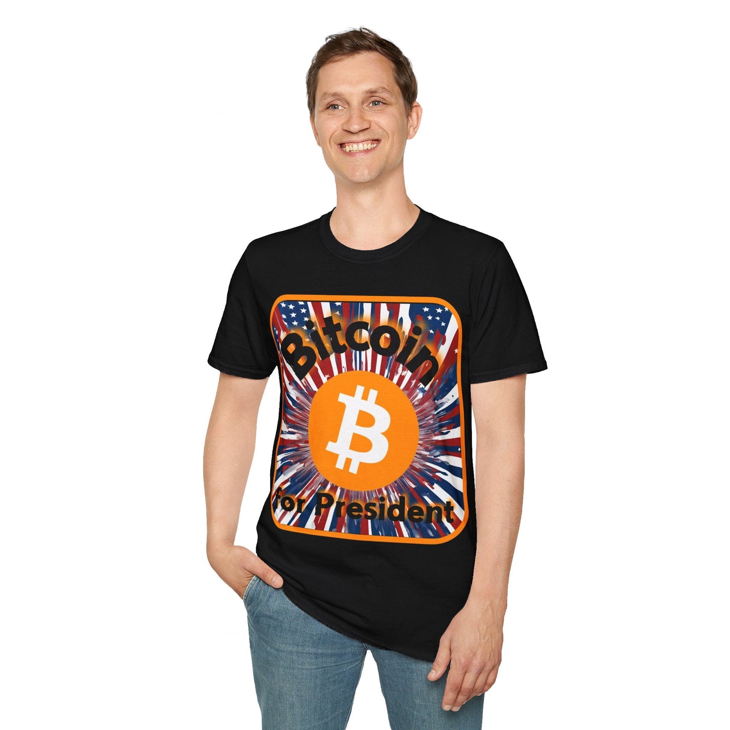 Bitcoin (BTC) for President USA DKcolors Unisex T-Shirt by cypherpunkgear – cypherpunkgear.com | Cypherpunk Merch