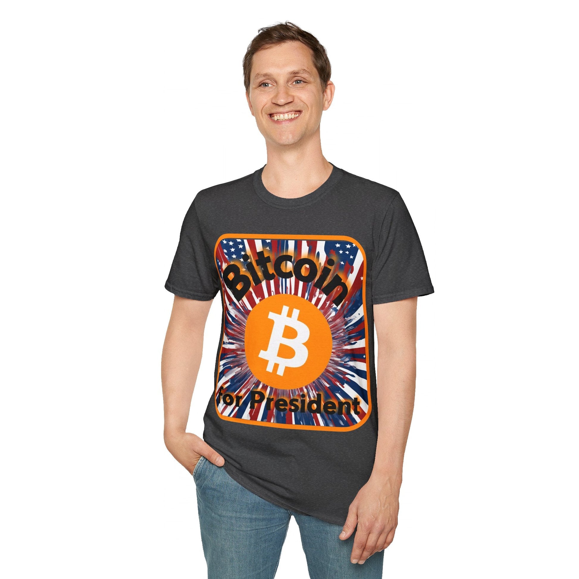 Bitcoin (BTC) for President USA DKcolors Unisex T-Shirt by cypherpunkgear – cypherpunkgear.com | Cypherpunk Merch