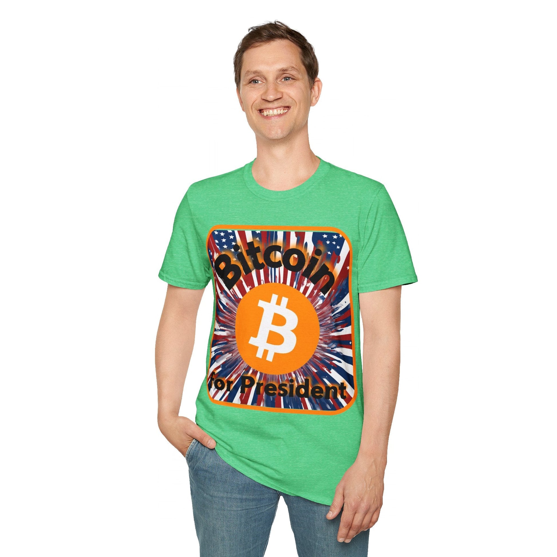 Bitcoin (BTC) for President USA DKcolors Unisex T-Shirt by cypherpunkgear – cypherpunkgear.com | Cypherpunk Merch