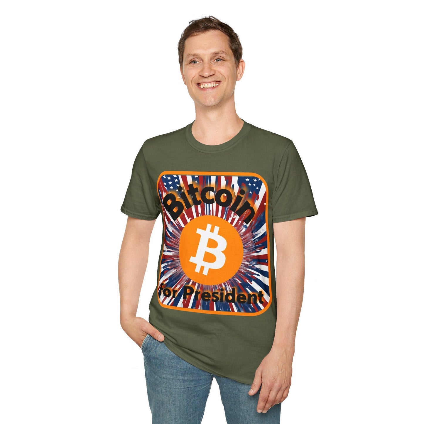 Bitcoin (BTC) for President USA DKcolors Unisex T-Shirt by cypherpunkgear – cypherpunkgear.com | Cypherpunk Merch