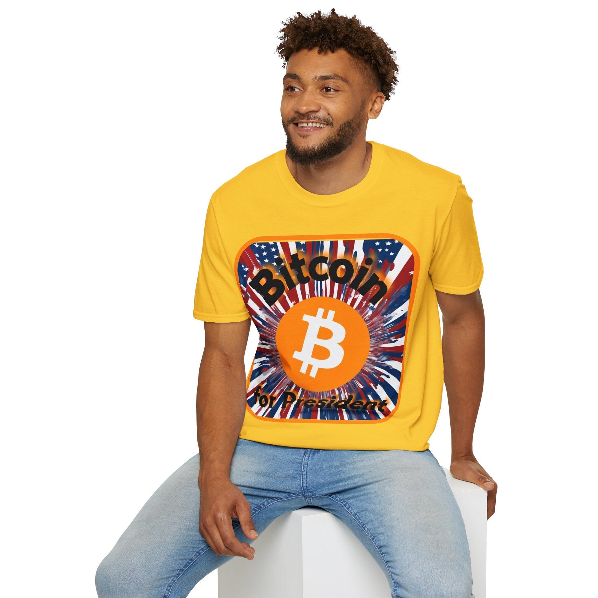 Bitcoin (BTC) for President USA LTcolors Unisex T-Shirt by cypherpunkgear – cypherpunkgear.com | Cypherpunk Merch