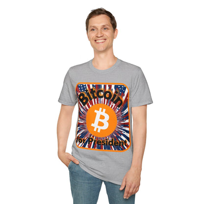 Bitcoin (BTC) for President USA LTcolors Unisex T-Shirt by cypherpunkgear – cypherpunkgear.com | Cypherpunk Merch