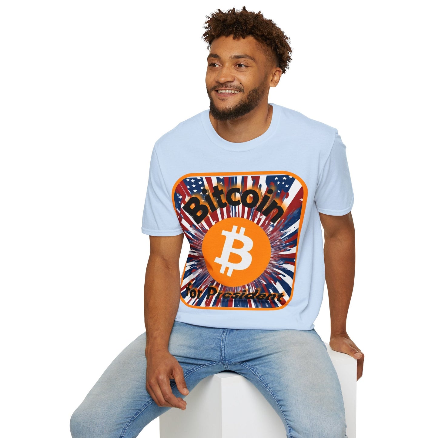 Bitcoin (BTC) for President USA LTcolors Unisex T-Shirt by cypherpunkgear – cypherpunkgear.com | Cypherpunk Merch