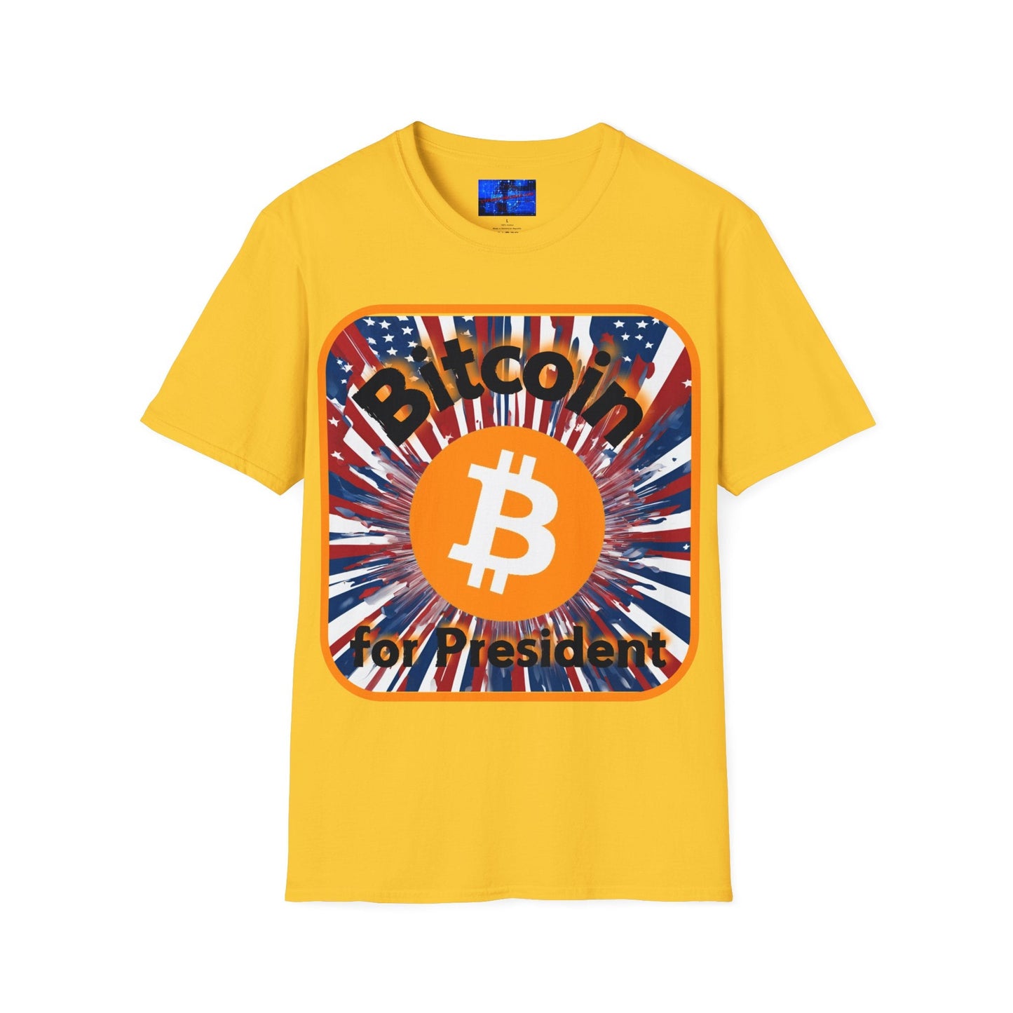 Bitcoin (BTC) for President USA LTcolors Unisex T-Shirt by cypherpunkgear – cypherpunkgear.com | Cypherpunk Merch