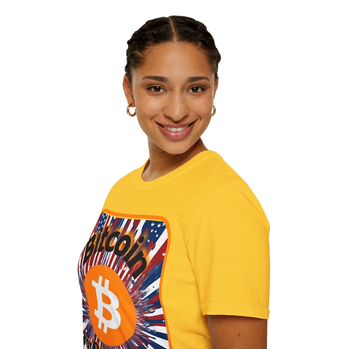 Bitcoin (BTC) for President USA LTcolors Unisex T-Shirt by cypherpunkgear – cypherpunkgear.com | Cypherpunk Merch