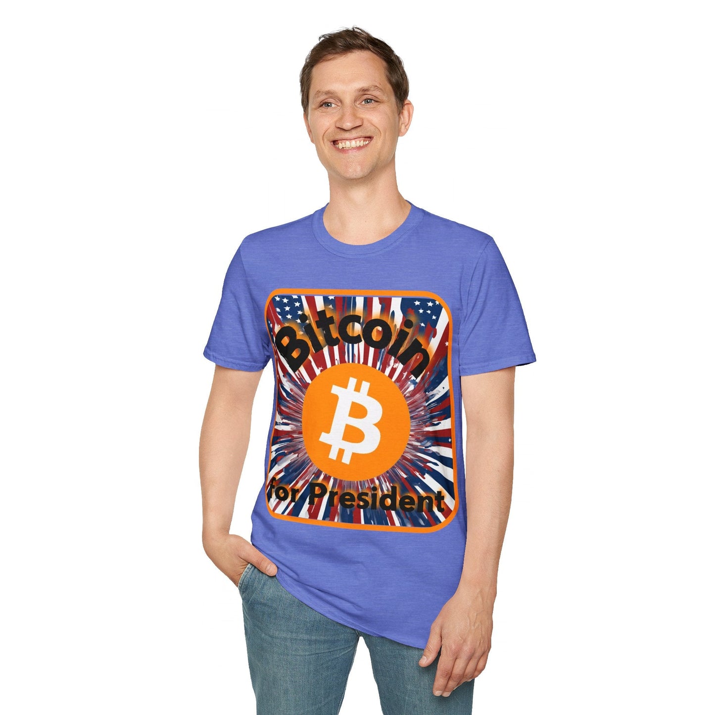 Bitcoin (BTC) for President USA LTcolors Unisex T-Shirt by cypherpunkgear – cypherpunkgear.com | Cypherpunk Merch