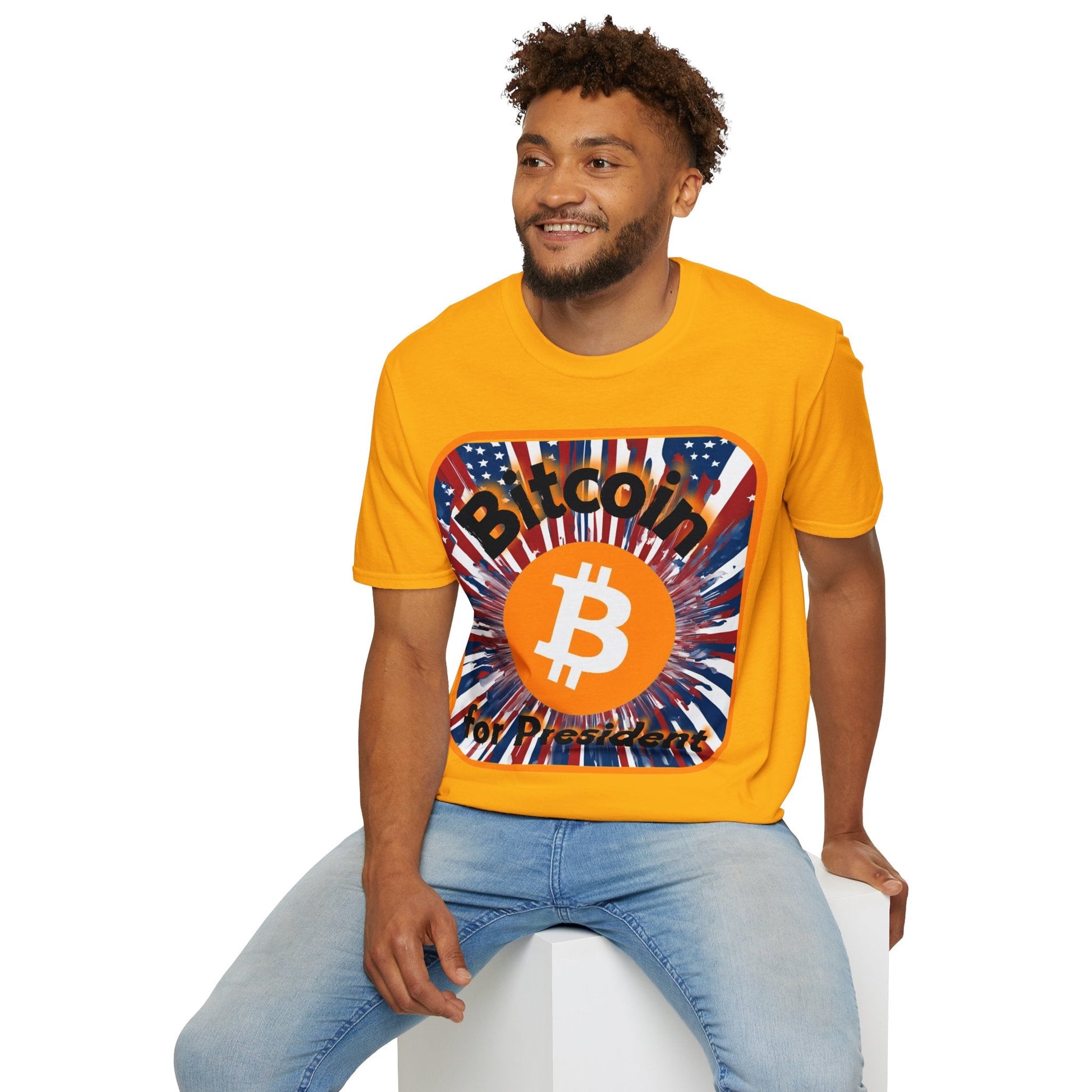Bitcoin (BTC) for President USA LTcolors Unisex T-Shirt by cypherpunkgear – cypherpunkgear.com | Cypherpunk Merch