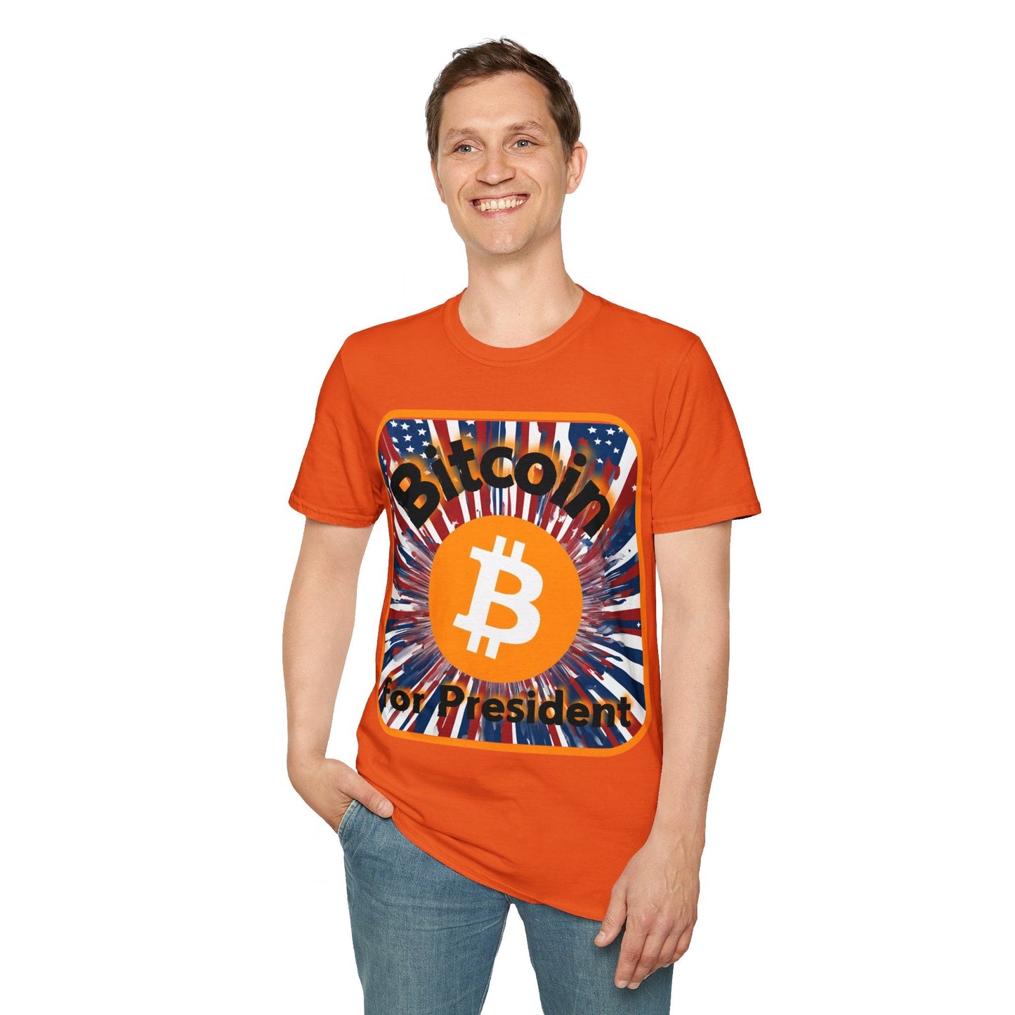 Bitcoin (BTC) for President USA LTcolors Unisex T-Shirt by cypherpunkgear – cypherpunkgear.com | Cypherpunk Merch