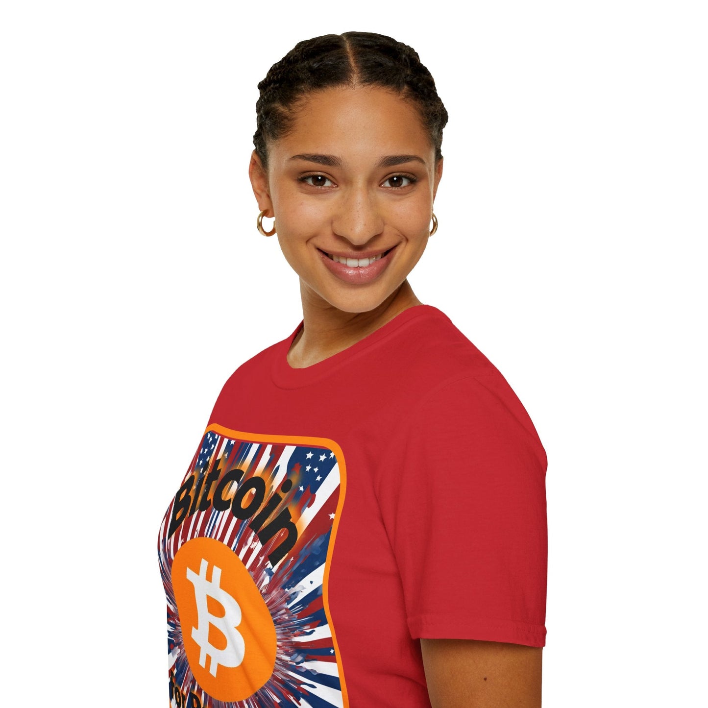 Bitcoin (BTC) for President USA LTcolors Unisex T-Shirt by cypherpunkgear – cypherpunkgear.com | Cypherpunk Merch