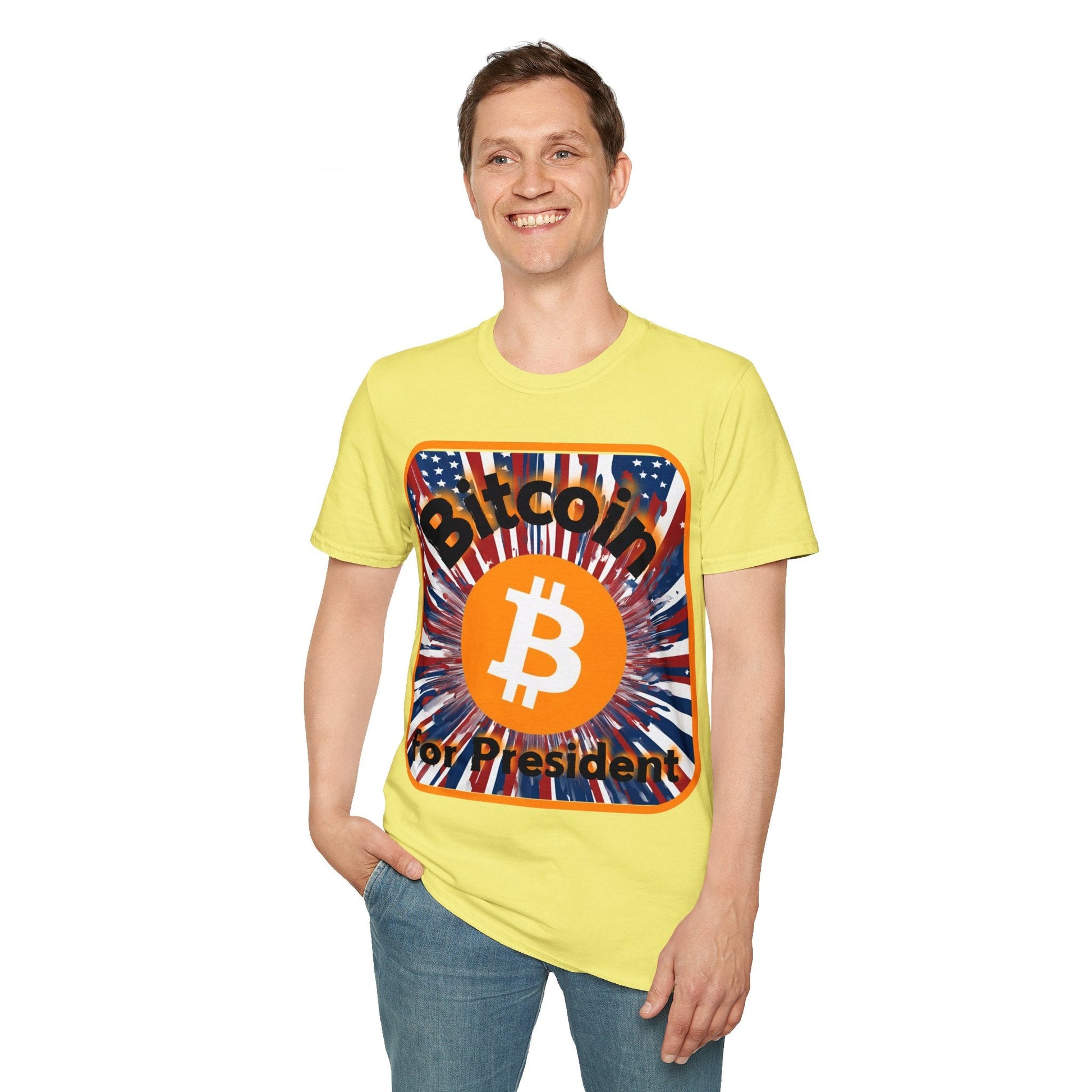 Bitcoin (BTC) for President USA LTcolors Unisex T-Shirt by cypherpunkgear – cypherpunkgear.com | Cypherpunk Merch