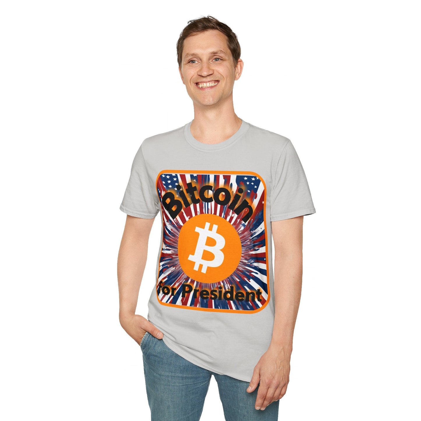 Bitcoin (BTC) for President USA LTcolors Unisex T-Shirt by cypherpunkgear – cypherpunkgear.com | Cypherpunk Merch
