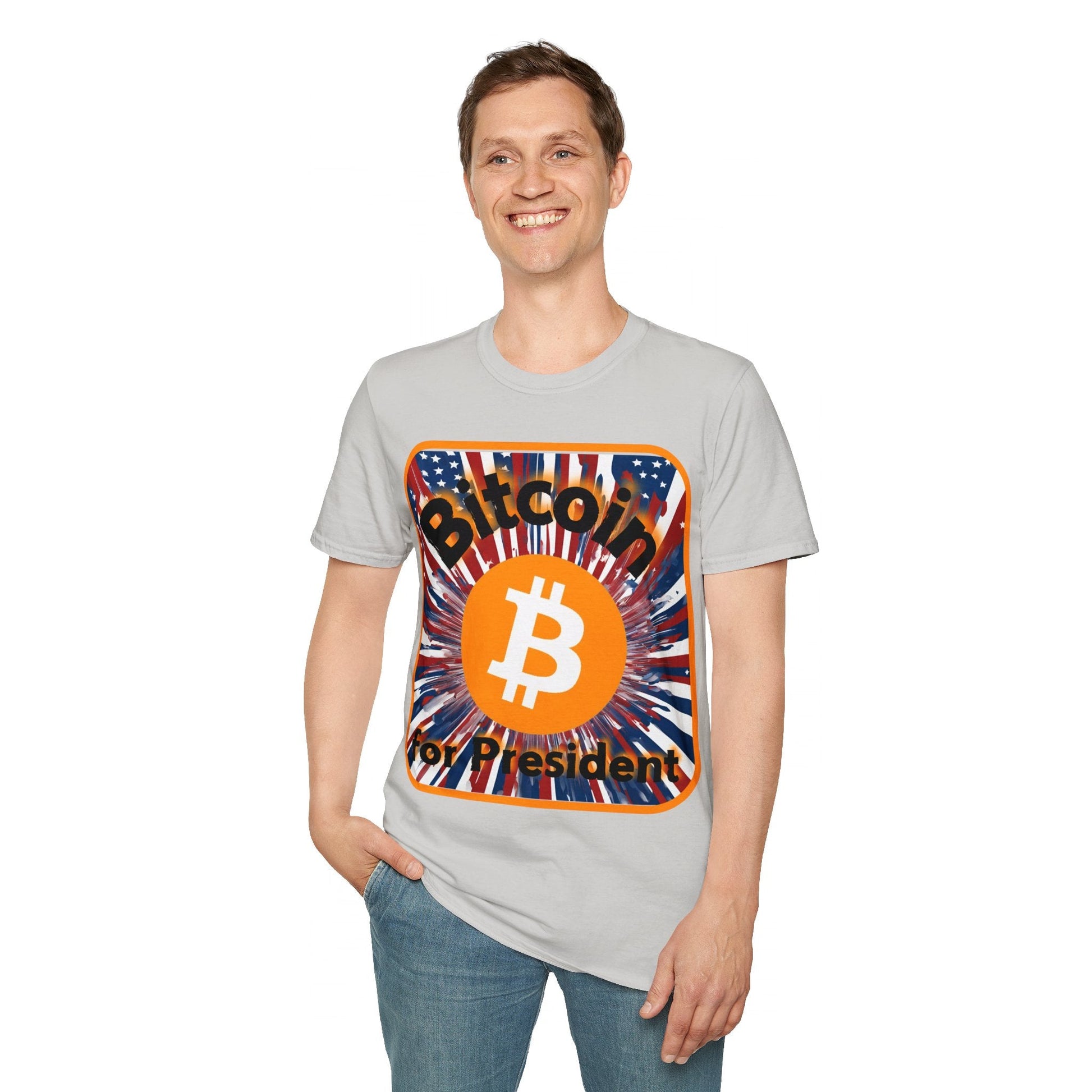 Bitcoin (BTC) for President USA LTcolors Unisex T-Shirt by cypherpunkgear – cypherpunkgear.com | Cypherpunk Merch
