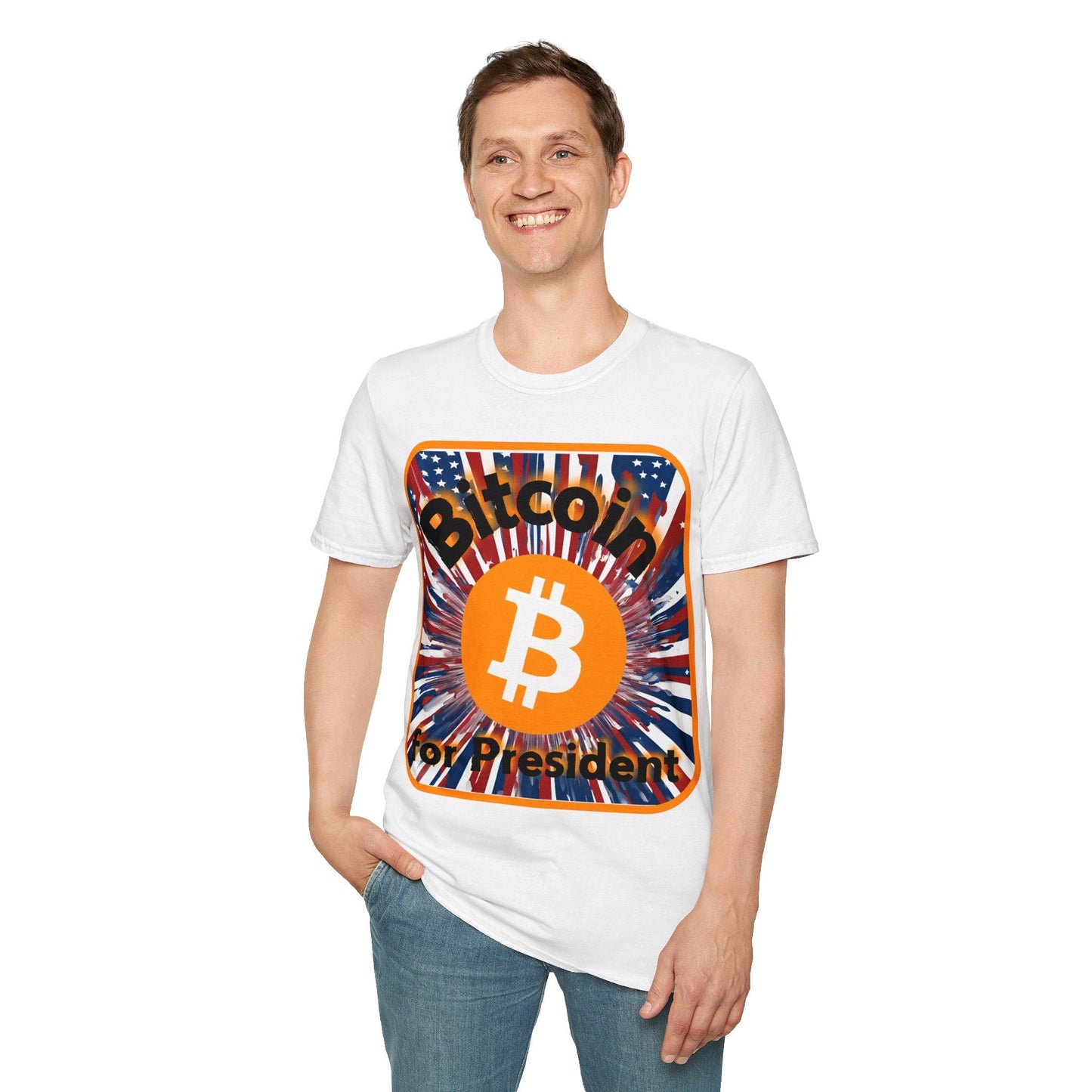 Bitcoin (BTC) for President USA LTcolors Unisex T-Shirt by cypherpunkgear – cypherpunkgear.com | Cypherpunk Merch