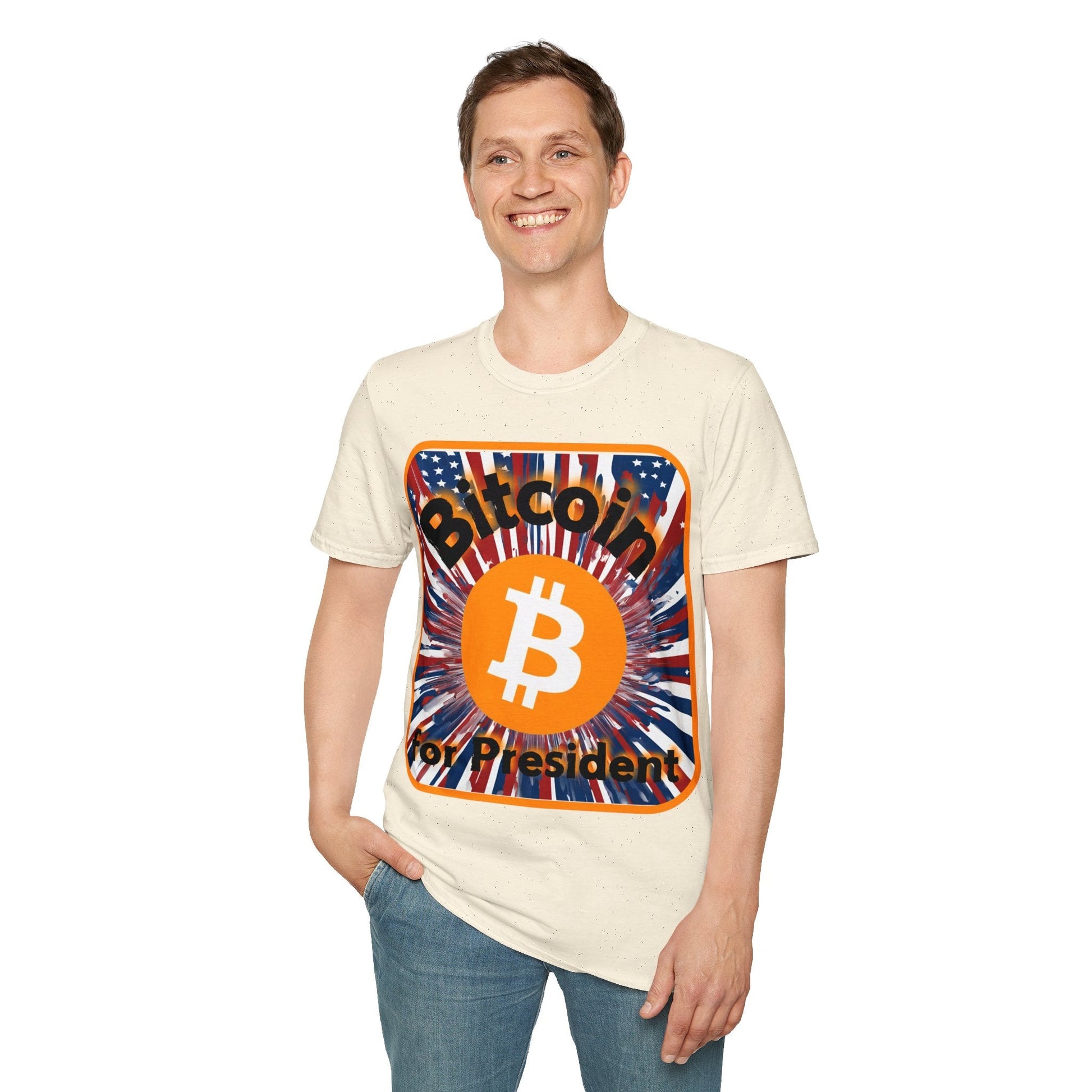 Bitcoin (BTC) for President USA LTcolors Unisex T-Shirt by cypherpunkgear – cypherpunkgear.com | Cypherpunk Merch
