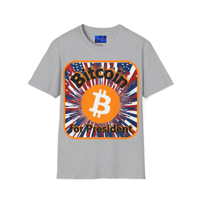 Bitcoin (BTC) for President USA LTcolors Unisex T-Shirt by cypherpunkgear – cypherpunkgear.com | Cypherpunk Merch