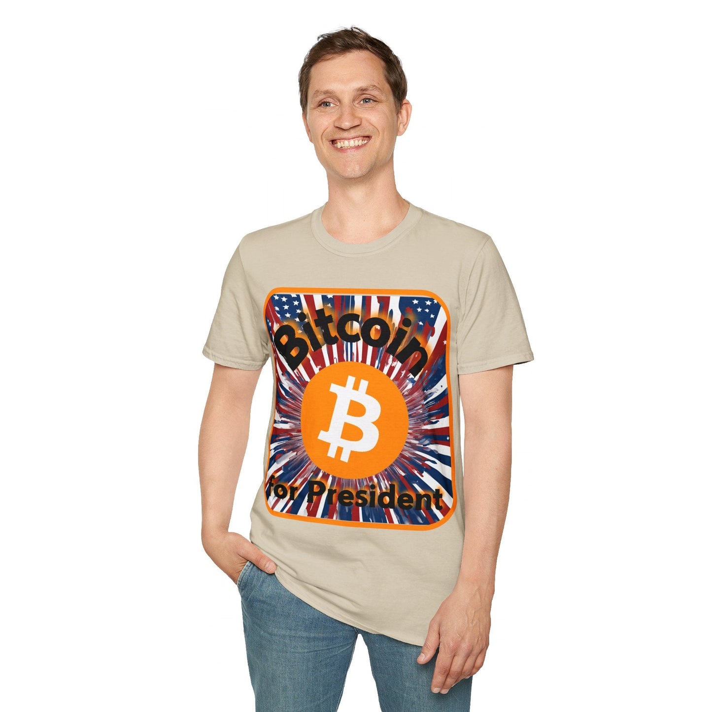 Bitcoin (BTC) for President USA LTcolors Unisex T-Shirt by cypherpunkgear – cypherpunkgear.com | Cypherpunk Merch