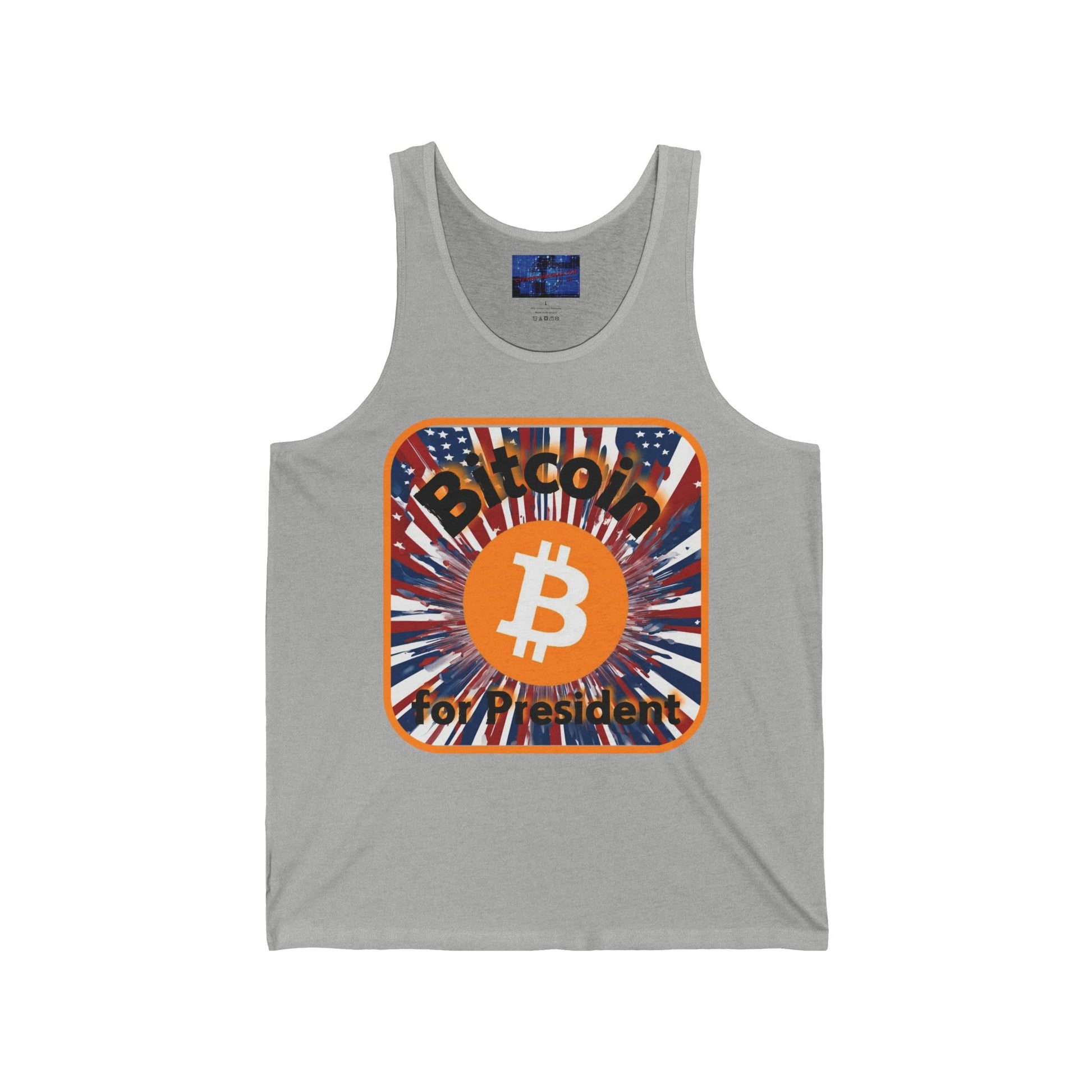 Bitcoin (BTC) for President USA Unisex Jersey Tank Top by cypherpunkgear – cypherpunkgear.com | Cypherpunk Merch