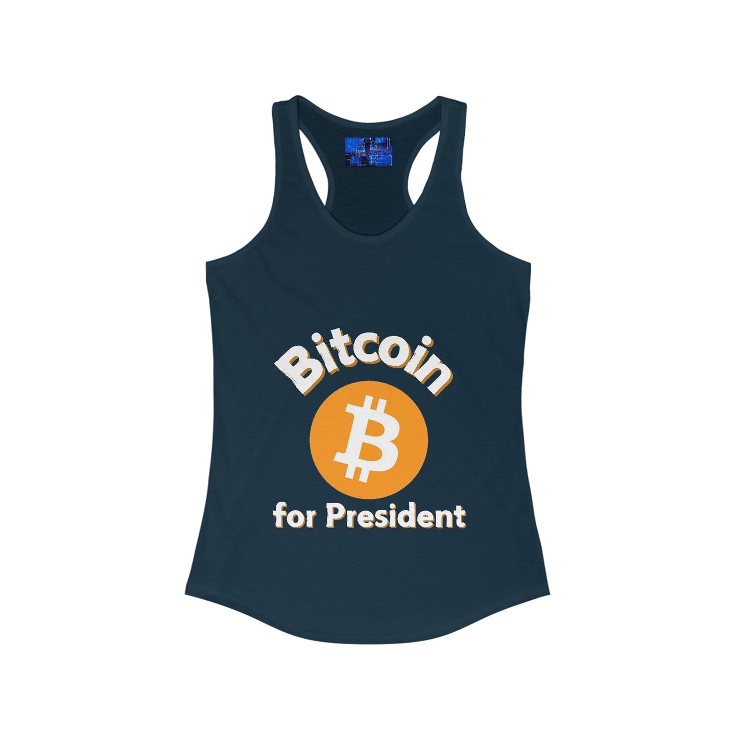 Bitcoin (BTC) for President Women's Racerback Tank Top by cypherpunkgear – cypherpunkgear.com | Cypherpunk Merch