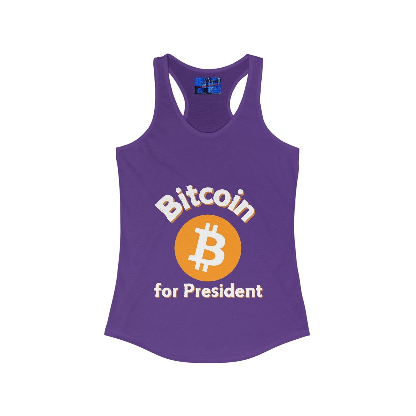 Bitcoin (BTC) for President Women's Racerback Tank Top by cypherpunkgear – cypherpunkgear.com | Cypherpunk Merch