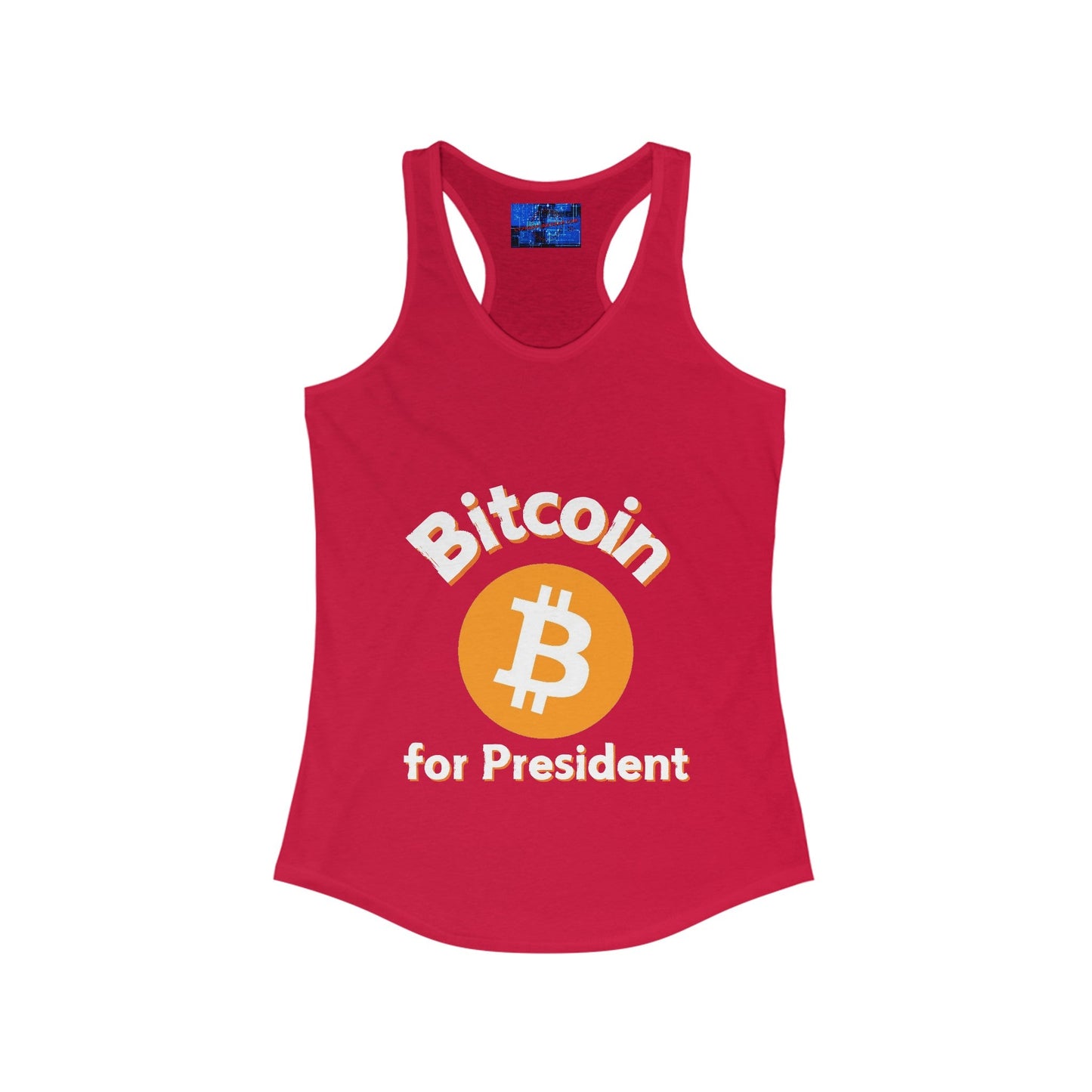Bitcoin (BTC) for President Women's Racerback Tank Top by cypherpunkgear – cypherpunkgear.com | Cypherpunk Merch
