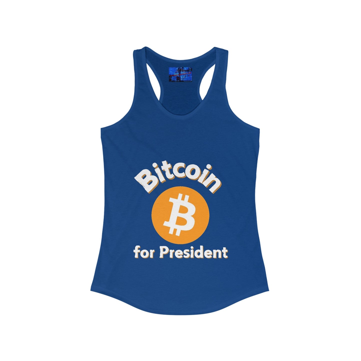 Bitcoin (BTC) for President Women's Racerback Tank Top by cypherpunkgear – cypherpunkgear.com | Cypherpunk Merch