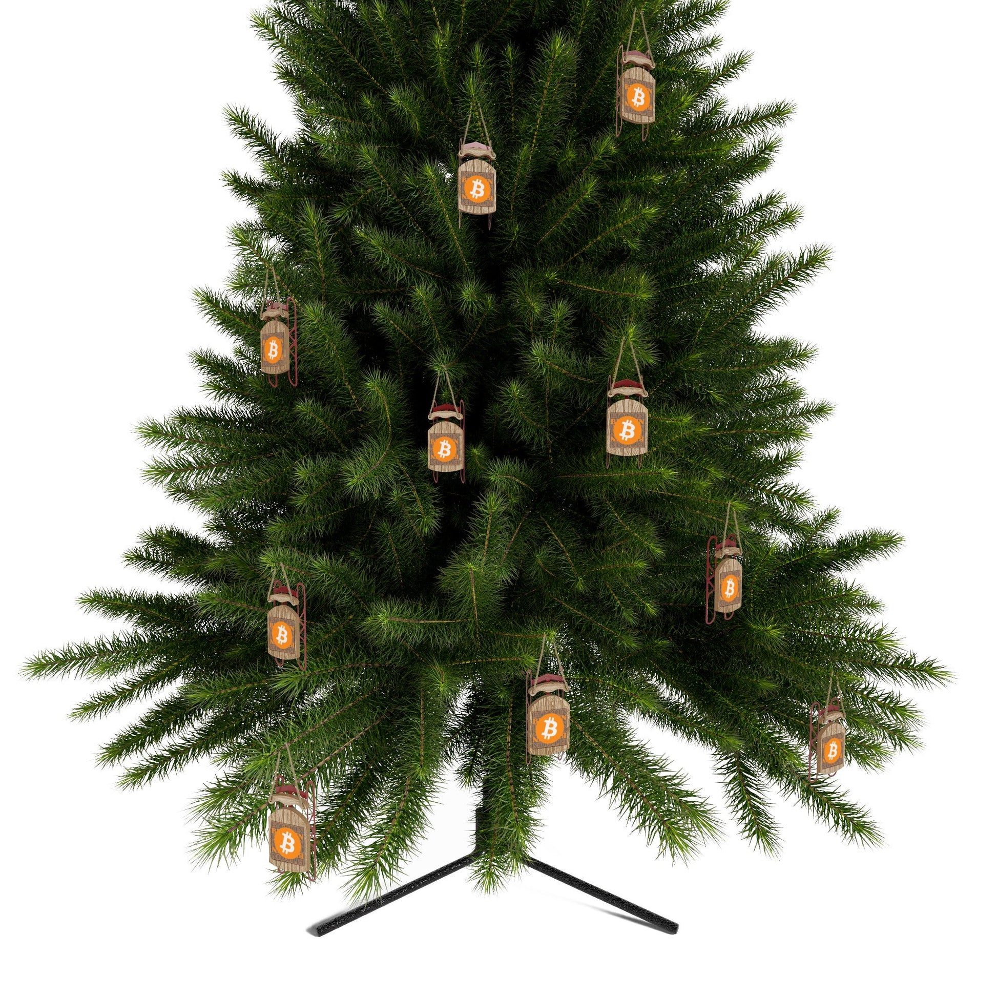 Bitcoin (BTC) Sled Ornament by cypherpunkgear – cypherpunkgear.com | Cypherpunk Merch