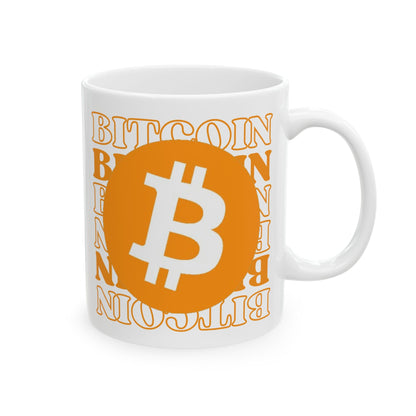 Bitcoin (BTC) White Mug by cypherpunkgear – cypherpunkgear.com | Cypherpunk Merch