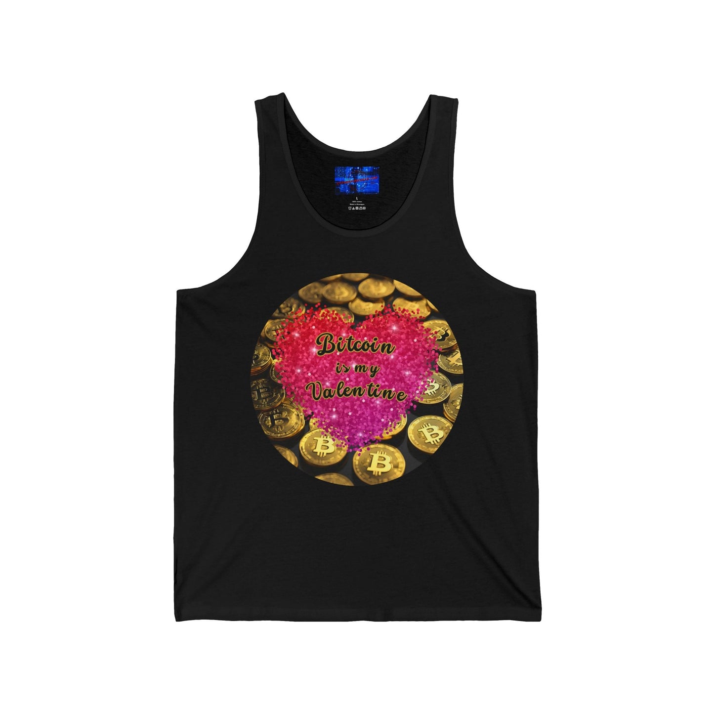 Bitcoin is My Valentine Unisex Jersey Tank Top by cypherpunkgear – cypherpunkgear.com | Cypherpunk Merch