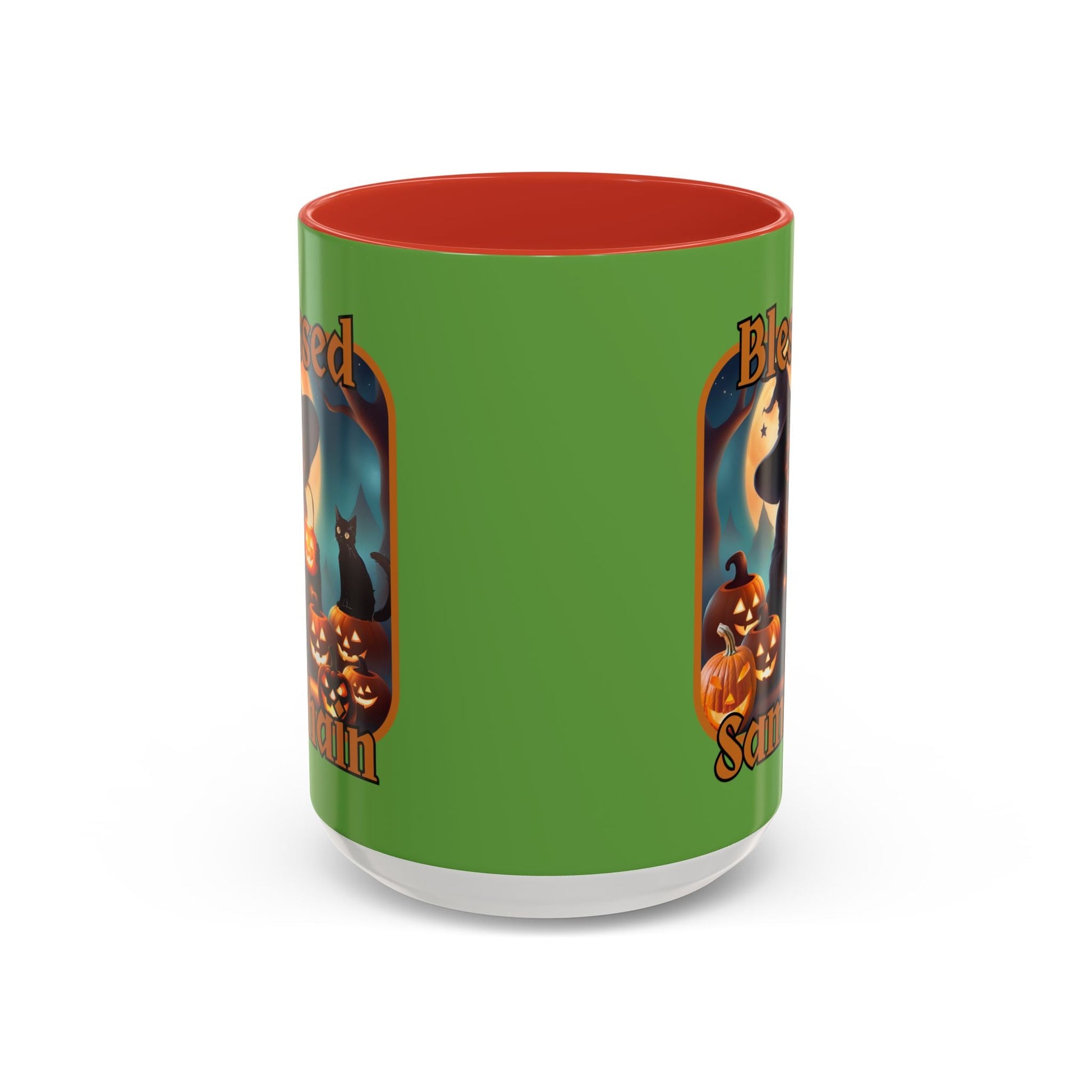 Blessed Samhain Cute Witch ORfont Accent Mug by cypherpunkgear – cypherpunkgear.com | Cypherpunk Merch