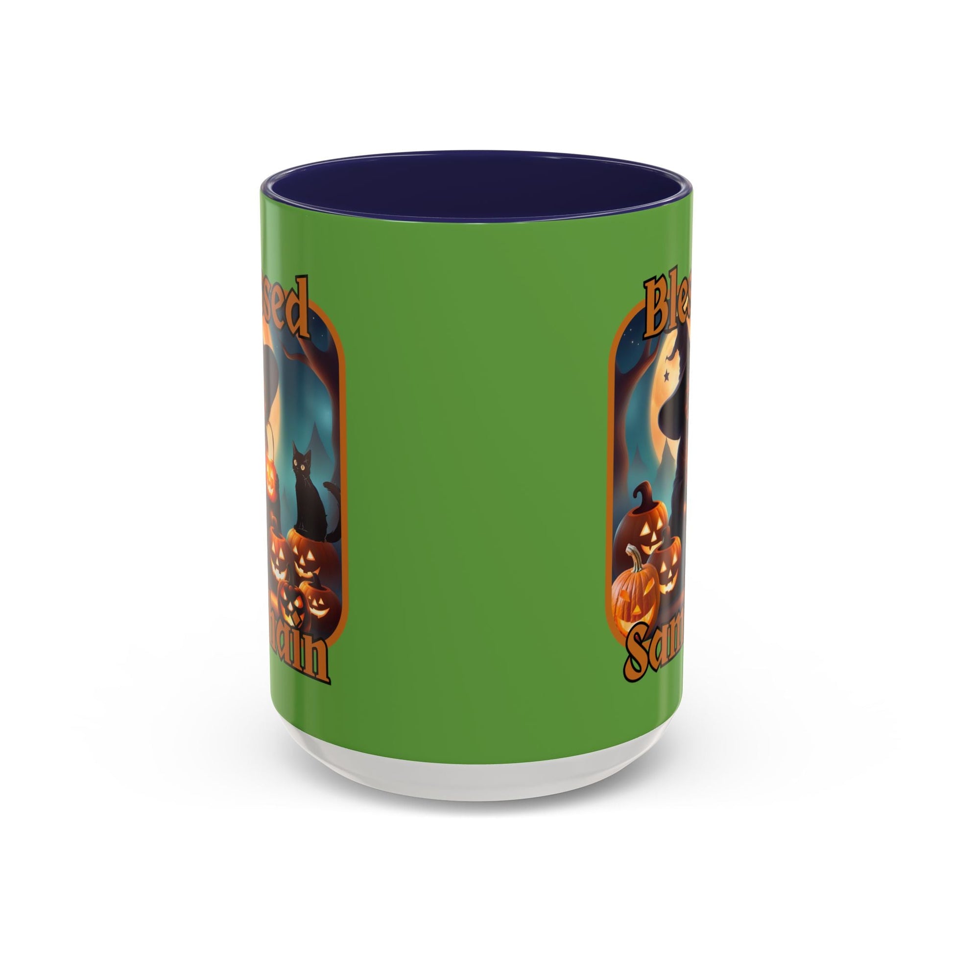 Blessed Samhain Cute Witch ORfont Accent Mug by cypherpunkgear – cypherpunkgear.com | Cypherpunk Merch