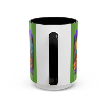 Blessed Samhain Cute Witch PRfont Accent Mug by cypherpunkgear – cypherpunkgear.com | Cypherpunk Merch