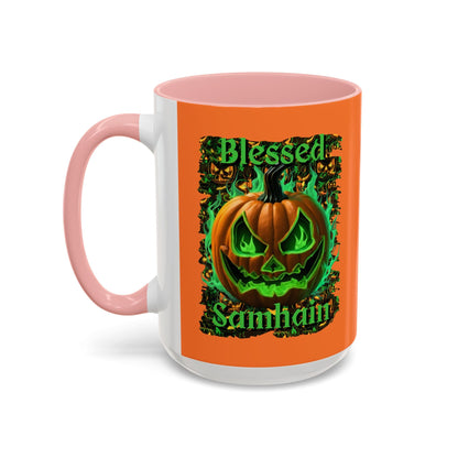 Blessed Samhain Green Jack Accent Mug by cypherpunkgear – cypherpunkgear.com | Cypherpunk Merch