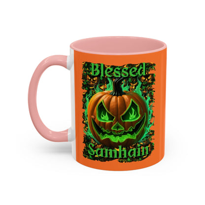 Blessed Samhain Green Jack Accent Mug by cypherpunkgear – cypherpunkgear.com | Cypherpunk Merch