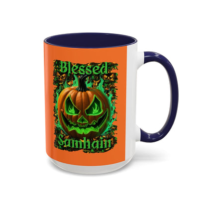 Blessed Samhain Green Jack Accent Mug by cypherpunkgear – cypherpunkgear.com | Cypherpunk Merch