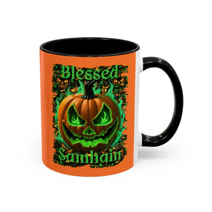 Blessed Samhain Green Jack Accent Mug by cypherpunkgear – cypherpunkgear.com | Cypherpunk Merch