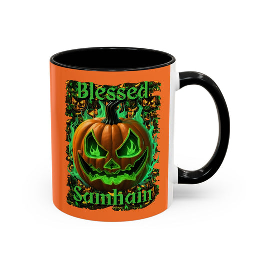 Blessed Samhain Green Jack Accent Mug by cypherpunkgear – cypherpunkgear.com | Cypherpunk Merch