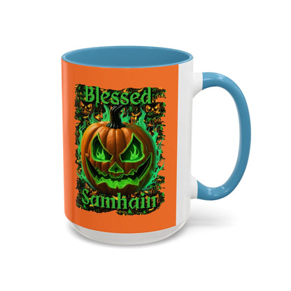 Blessed Samhain Green Jack Accent Mug by cypherpunkgear – cypherpunkgear.com | Cypherpunk Merch