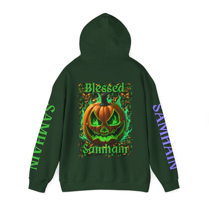 Blessed Samhain Green Jack Hoodie Unisex Hooded Sweatshirt by cypherpunkgear – cypherpunkgear.com | Cypherpunk Merch