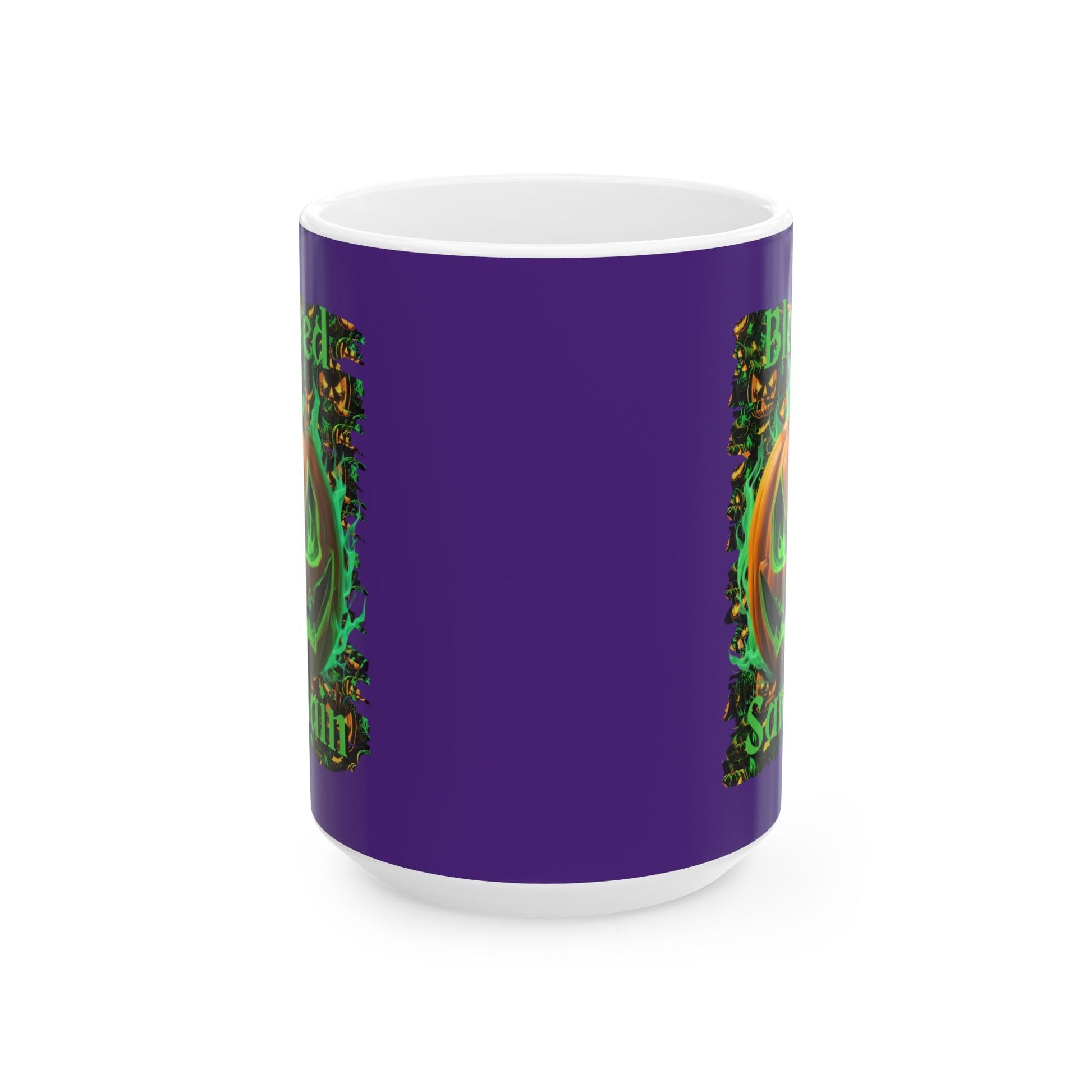 Blessed Samhain Green Jack Purple Mug by cypherpunkgear – cypherpunkgear.com | Cypherpunk Merch
