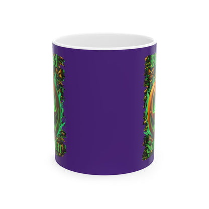 Blessed Samhain Green Jack Purple Mug by cypherpunkgear – cypherpunkgear.com | Cypherpunk Merch