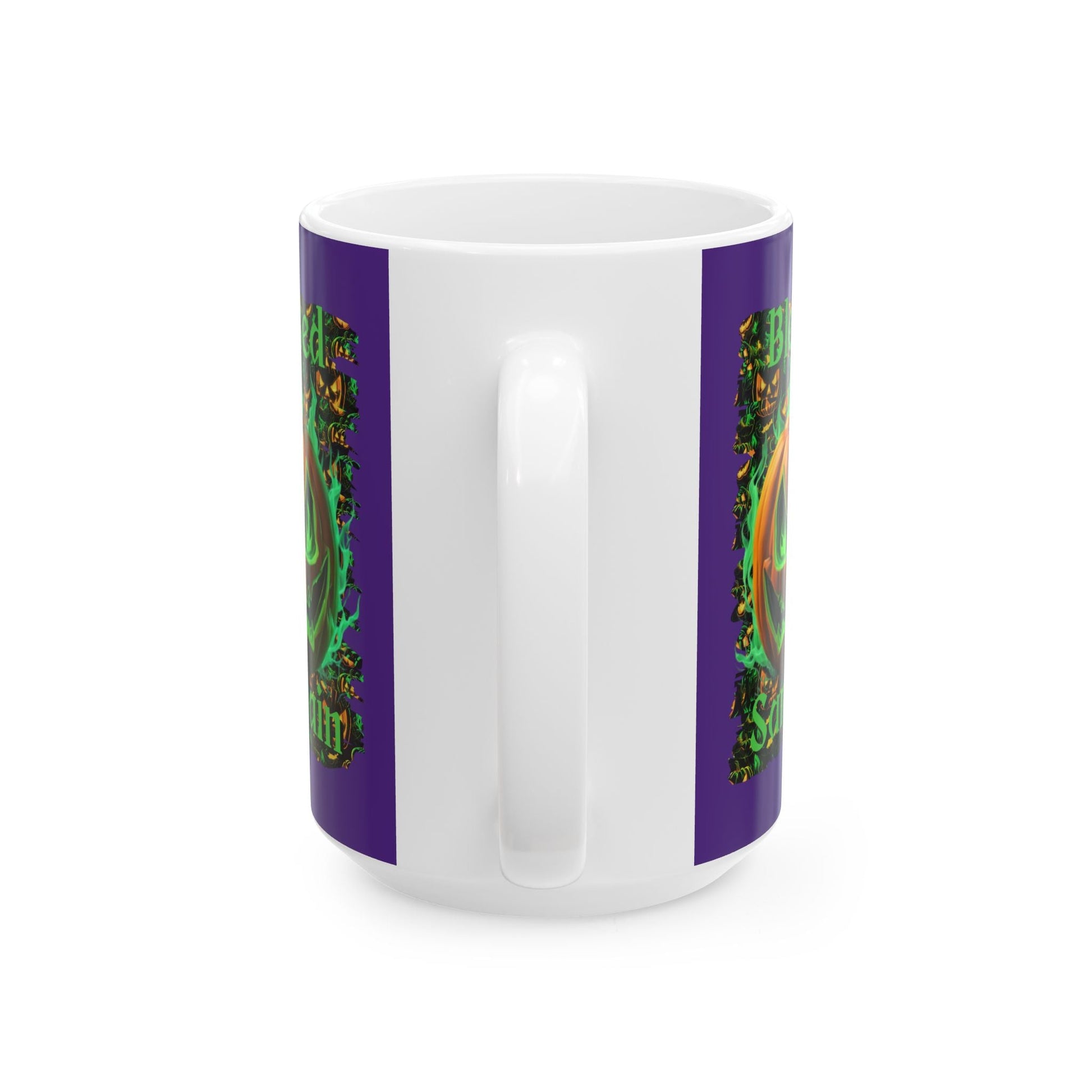 Blessed Samhain Green Jack Purple Mug by cypherpunkgear – cypherpunkgear.com | Cypherpunk Merch