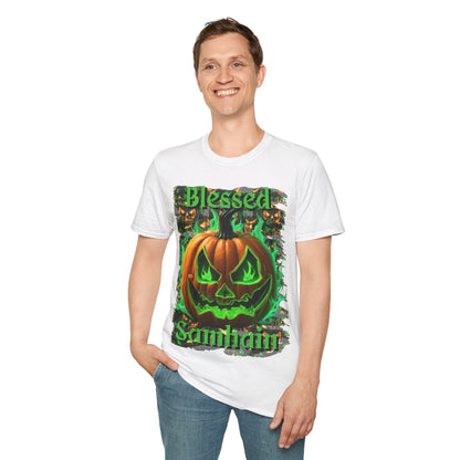 Blessed Samhain Green Jack Unisex T-Shirt by cypherpunkgear – cypherpunkgear.com | Cypherpunk Merch